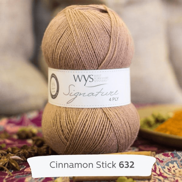West Yorkshire Spinners Signature 4ply 100g/400m. Cinnamon 632